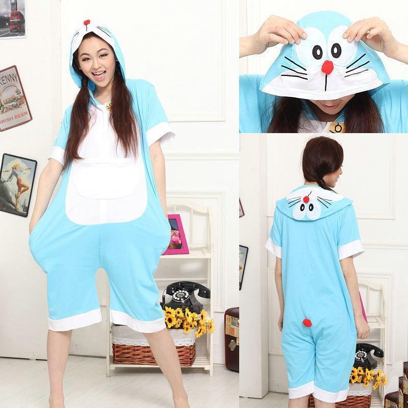 BuyDoraemon Cat Pajamas Onesie Kigurumi Short Sleeve Costume Now Cheaper With 3 - 5 Days Ship - PajamasBuy