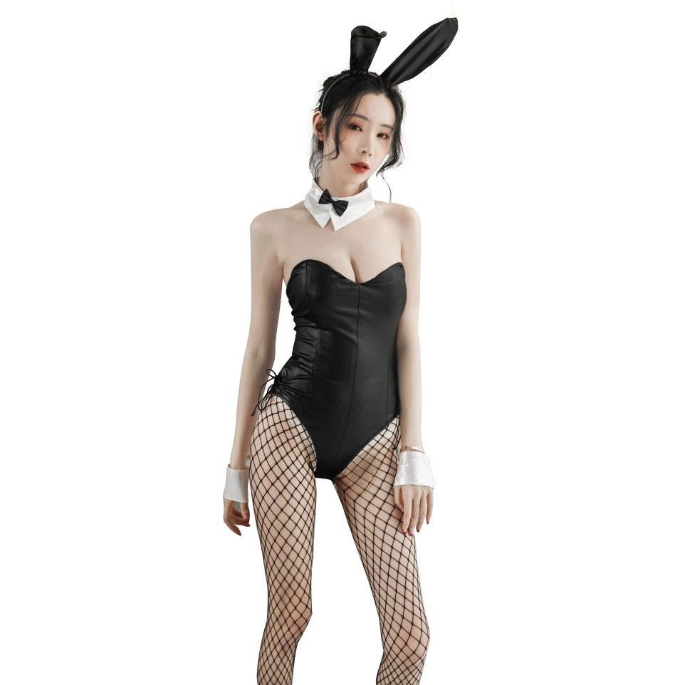 BuyFever Bunny Costume jumpsuit Patent leather uniform Now Cheaper With 3 - 5 Days Ship - PajamasBuy