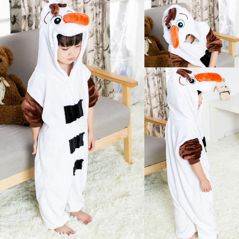 BuyFrozen Olaf Snowman Kids Kigurumi Onesies Pajamas Costume Now Cheaper With 3 - 5 Days Ship - PajamasBuy