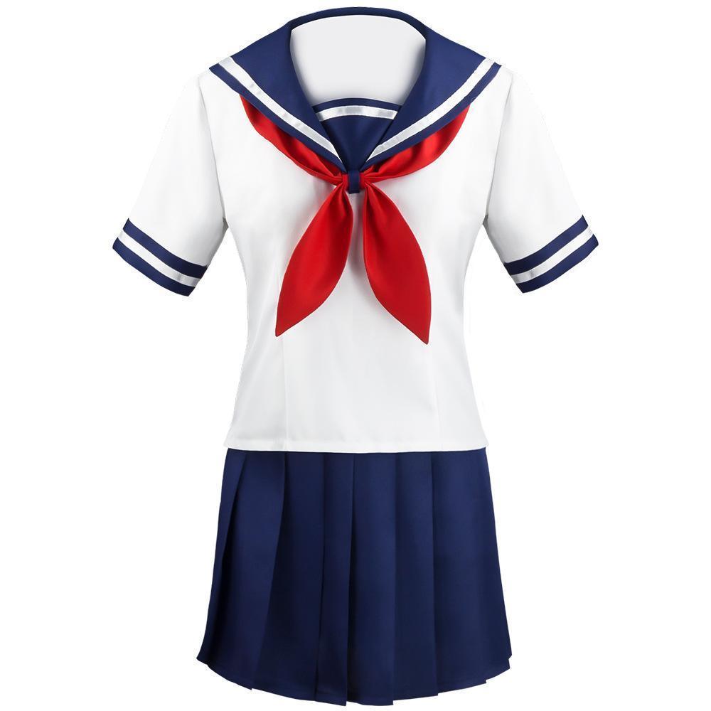 Game Yandere Simulator Cosplay Costume Uniform JK School Uniform Outfit Sailor Suit T-shirt Skirt for Women - Pajamasbuy