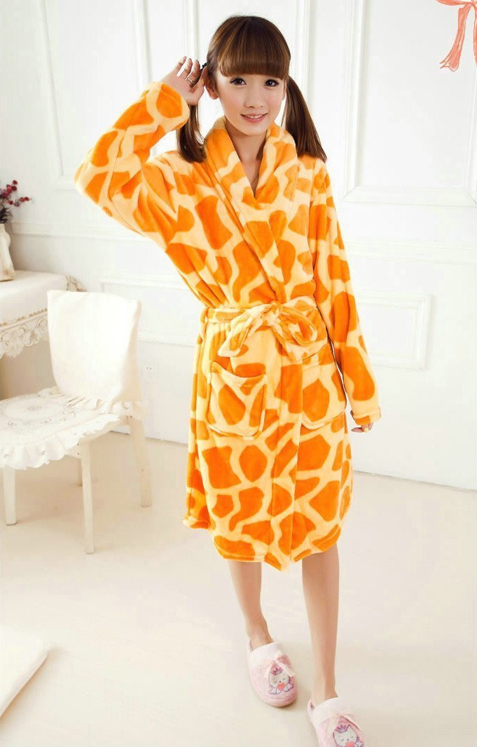 BuyGiraffe Animal Costume Kigurumi Night Robe Warm Flannel Unisex Pajamas Now Cheaper With 3 - 5 Days Ship - PajamasBuy