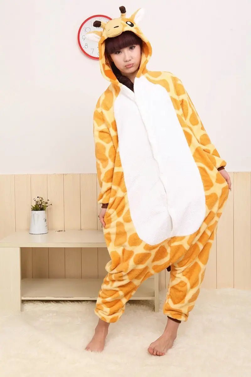 BuyGiraffe Onesie Hoodie Pajamas Fleece Animal Costume Kigurumi Now Cheaper With 3 - 5 Days Ship - PajamasBuy