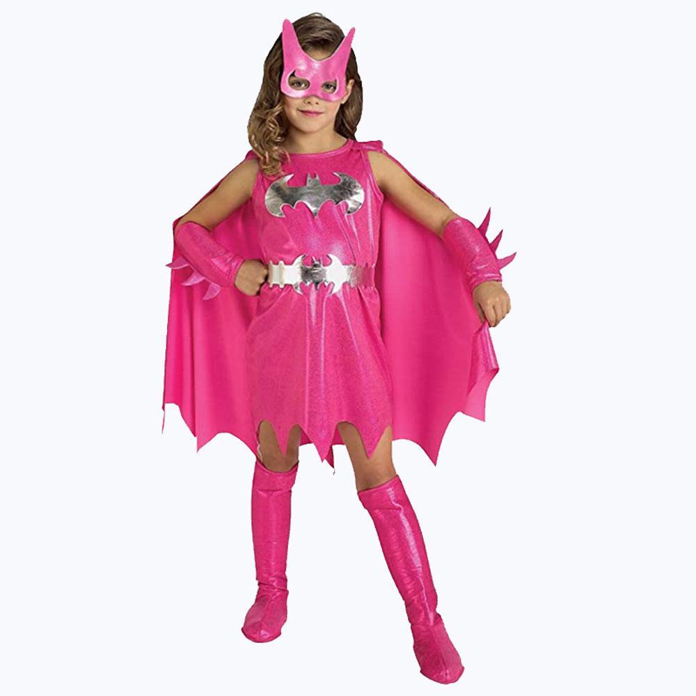 BuyGirl's Deluxe Pink Batgirl Cosplay Costume Halloween Fancy Dress Up Outfit for Child Now Cheaper With 3 - 5 Days Ship - PajamasBuy