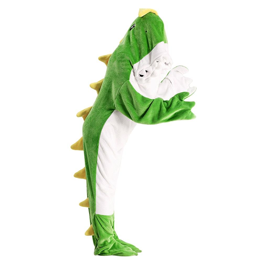 BuyGreen Dinosaur Animal Sleeping Bag Loose Onesies Pajamas Adult Super Soft Fleece Hoodie Now Cheaper With 3 - 5 Days Ship - PajamasBuy