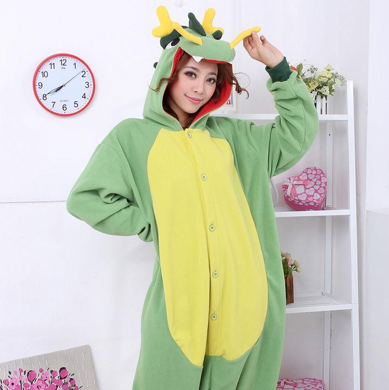 BuyGreen Dragon Onesies Hoodie Costume Kigurumi Pajamas Now Cheaper With 3 - 5 Days Ship - PajamasBuy