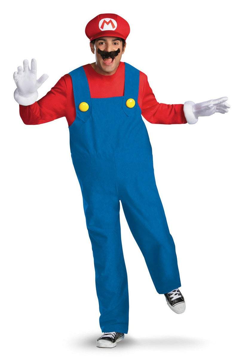 BuyHalloween Adult Men's Deluxe Mario Cosplay Costume Now Cheaper With 3 - 5 Days Ship - PajamasBuy