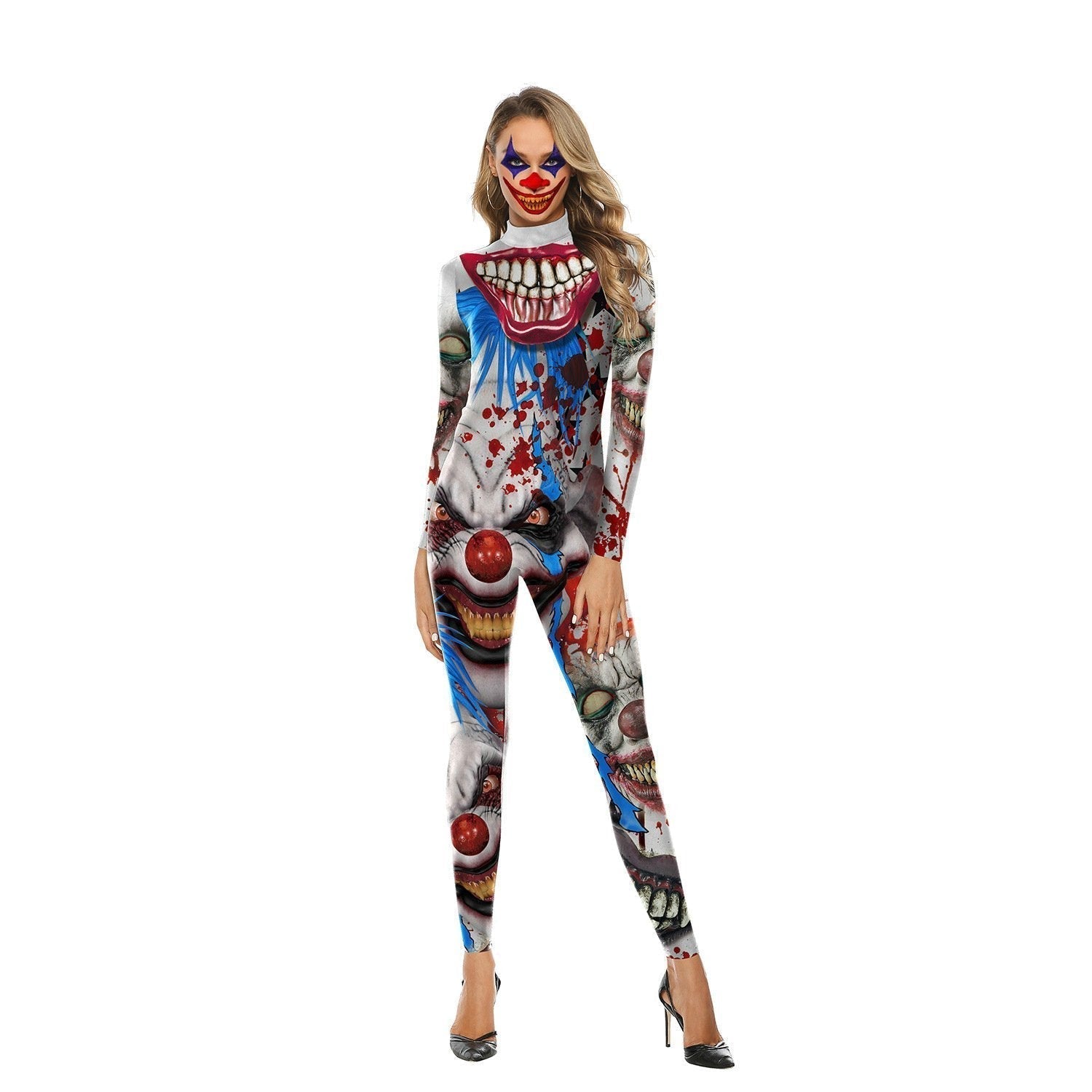 BuyHalloween Adult Street Show Clown Cosplay Costume Polyester Bodysuit Now Cheaper With 3 - 5 Days Ship - PajamasBuy