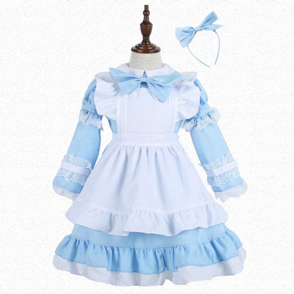 BuyHalloween Alice Dress Girl's Princess Costume Maid Dress for kids Now Cheaper With 3 - 5 Days Ship - PajamasBuy