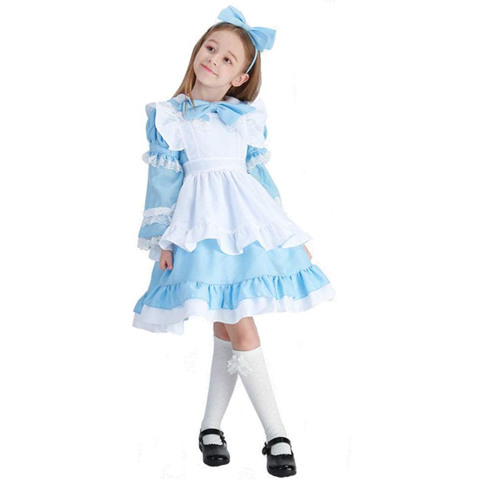 BuyHalloween Alice Dress Girl's Princess Costume Maid Dress for kids Now Cheaper With 3 - 5 Days Ship - PajamasBuy