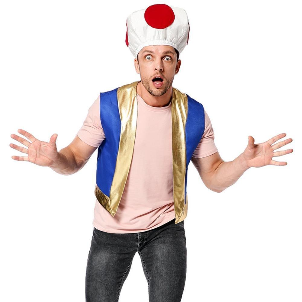 Halloween Mushroom Kingdom Red Dot Mushroom Head Captain Chino Acting Prop Costume - Pajamasbuy