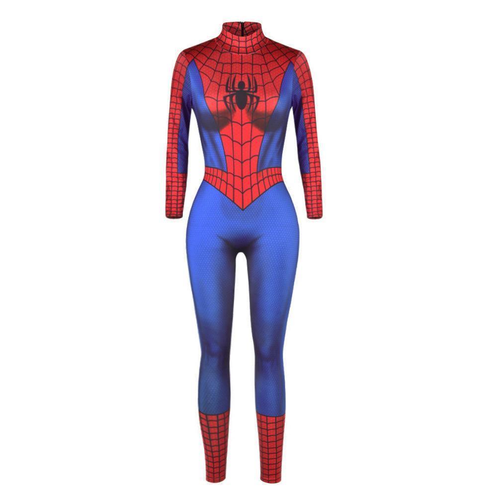 Halloween Peter B Parker Spider woman Digital Printed Bodycon Jumpsuit Costume - Pajamasbuy