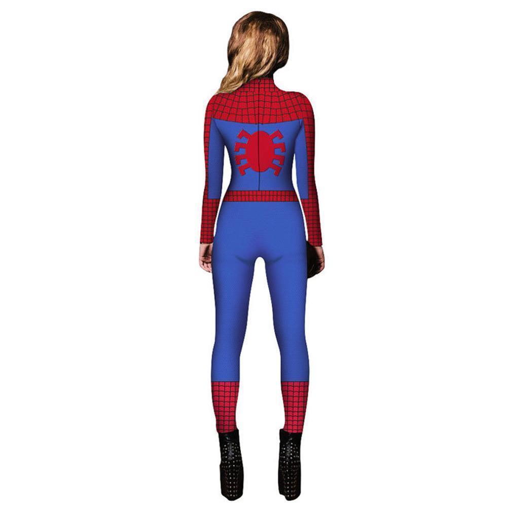 Halloween Peter B Parker Spider woman Digital Printed Bodycon Jumpsuit Costume - Pajamasbuy