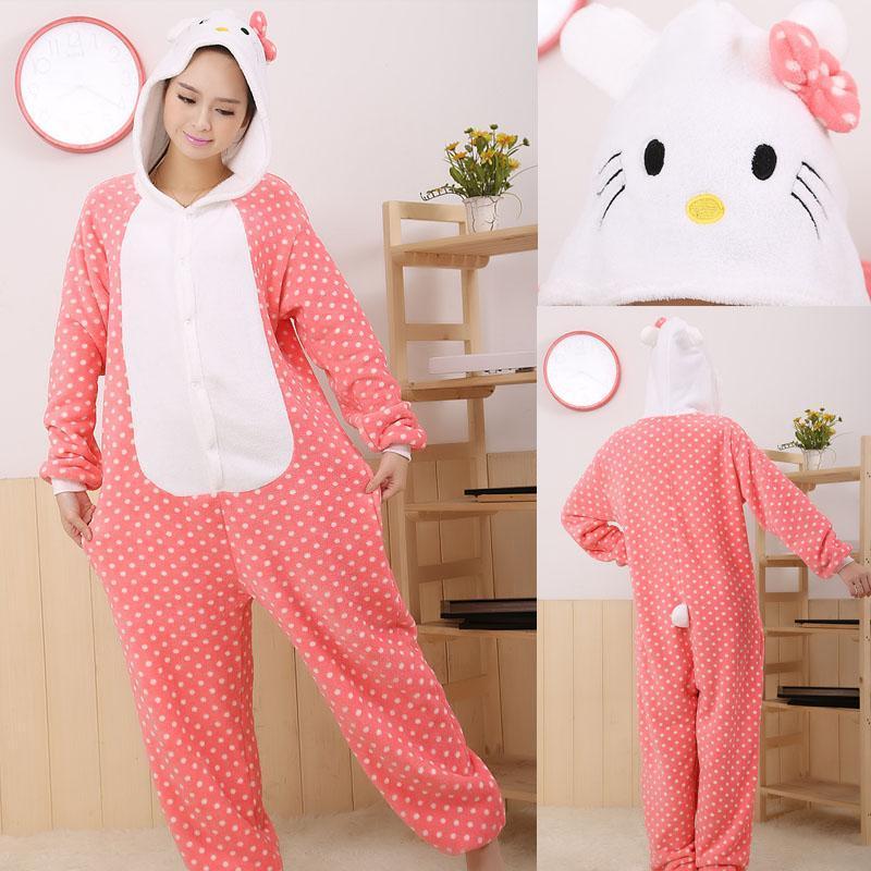 BuyHello Kitty Onesie Hoodie Animal Kigurumi Costume Pajamas Now Cheaper With 3 - 5 Days Ship - PajamasBuy