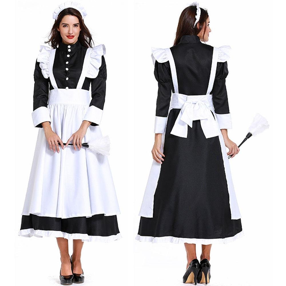 BuyHousekeeper French maid costume German maid costume black and white long skirt unisex Now Cheaper With 3 - 5 Days Ship - PajamasBuy