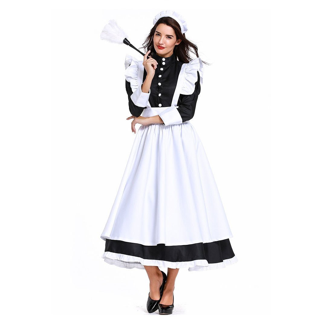 BuyHousekeeper French maid costume German maid costume black and white long skirt unisex Now Cheaper With 3 - 5 Days Ship - PajamasBuy