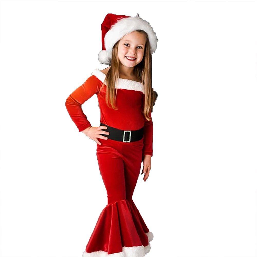 Christmas Costume Kids' Long Sleeve Top Bell Bottoms Trousers Suit