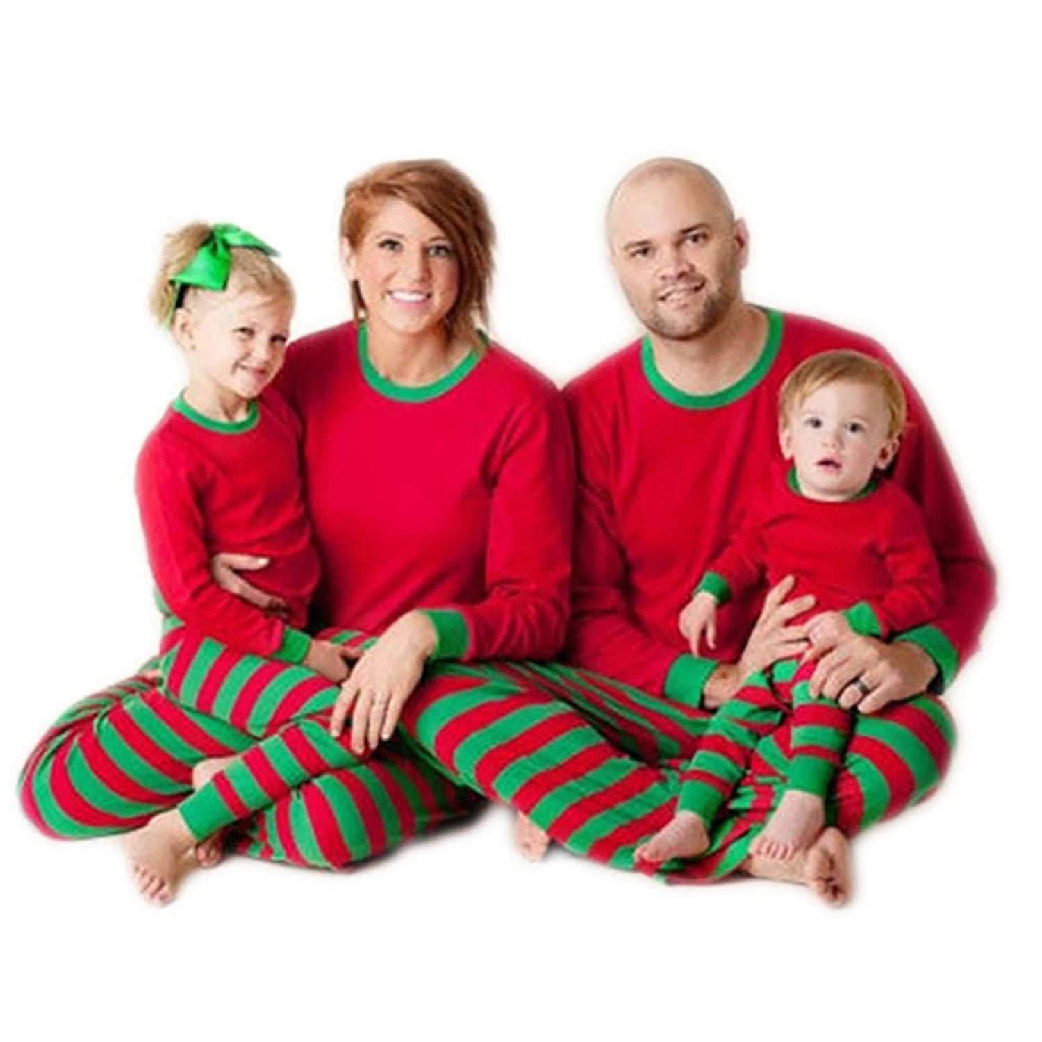 Christmas Family Pajamas Set Stripes Sleepwear Santa Nightwear 2020