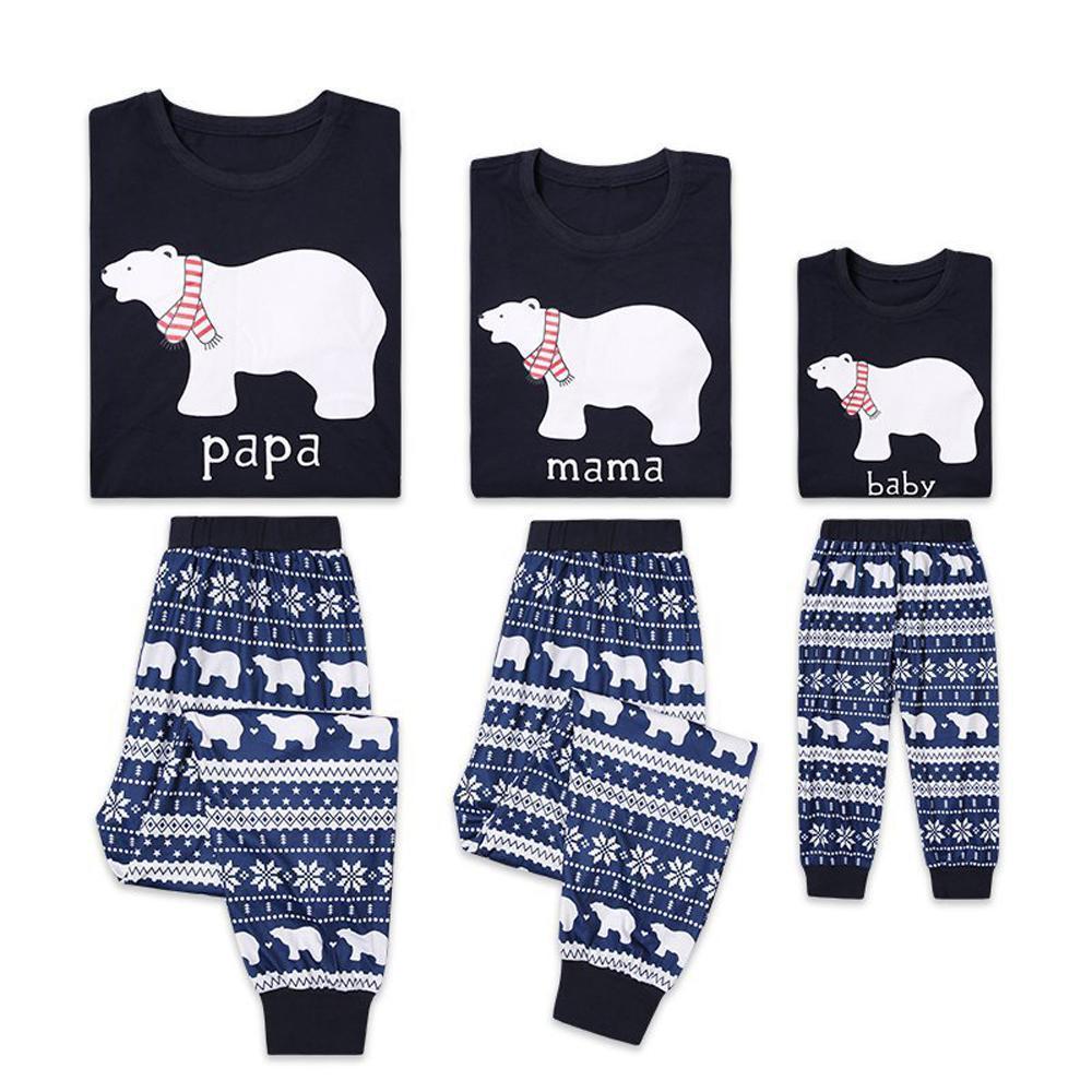 Matching Family Pajamas Christmas Bear Papa Mama Baby Pajamas