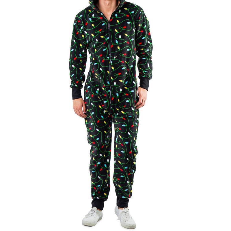 Christmas Pajamas Jumpsuit Humping Reindeer Elk Balls Hoodie for Men