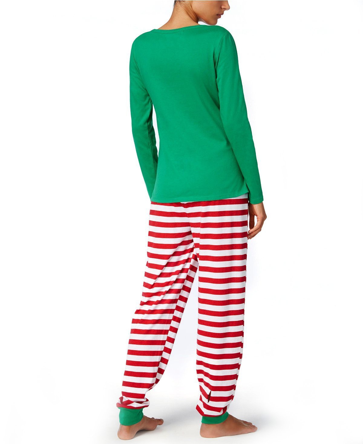 Christmas family Matching Stripe Printed Pajamas Outfits Two Pieces