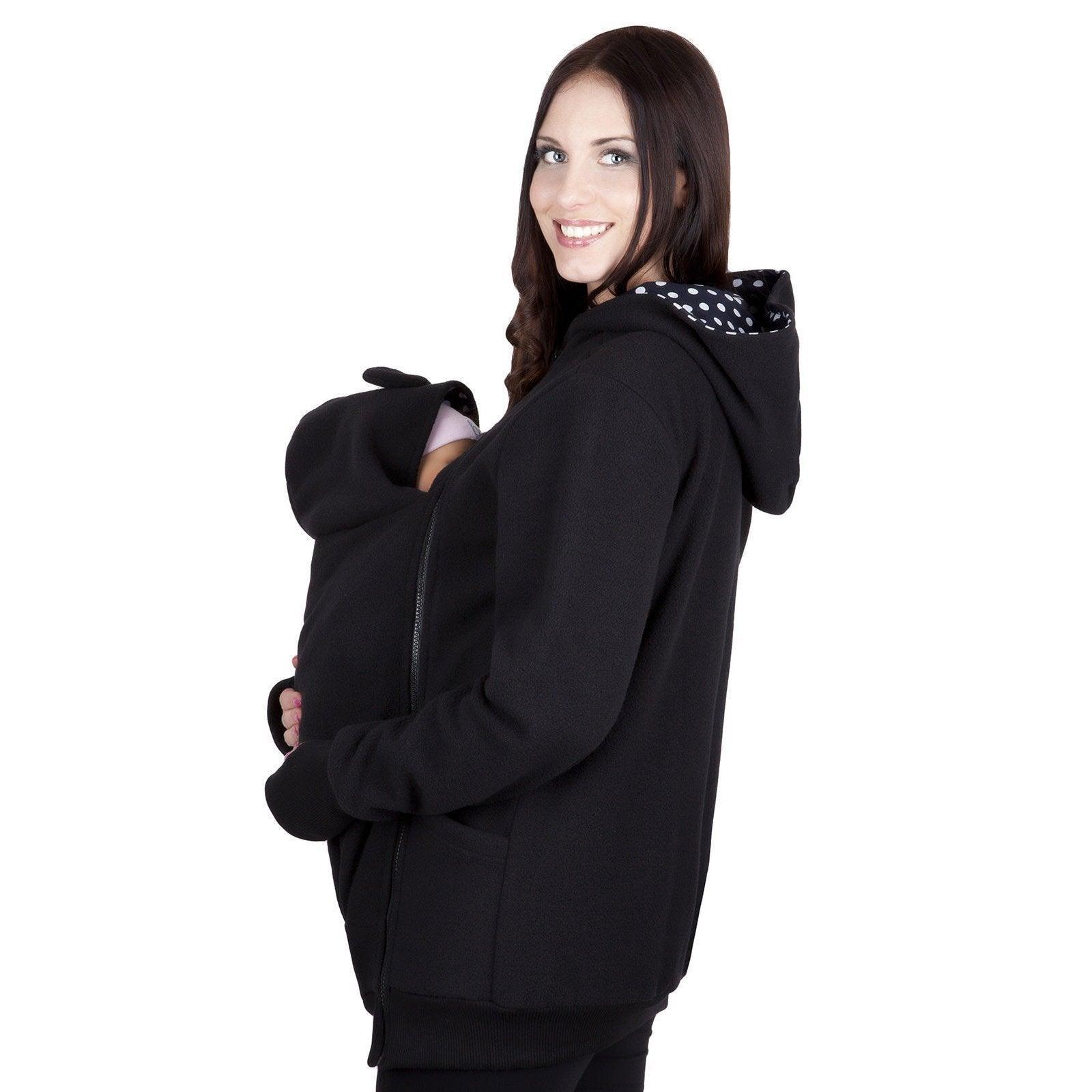 Kangaroo Baby Wear Warm Zipper Long Coat Jacket Hoodie for Mom - Pajamasbuy