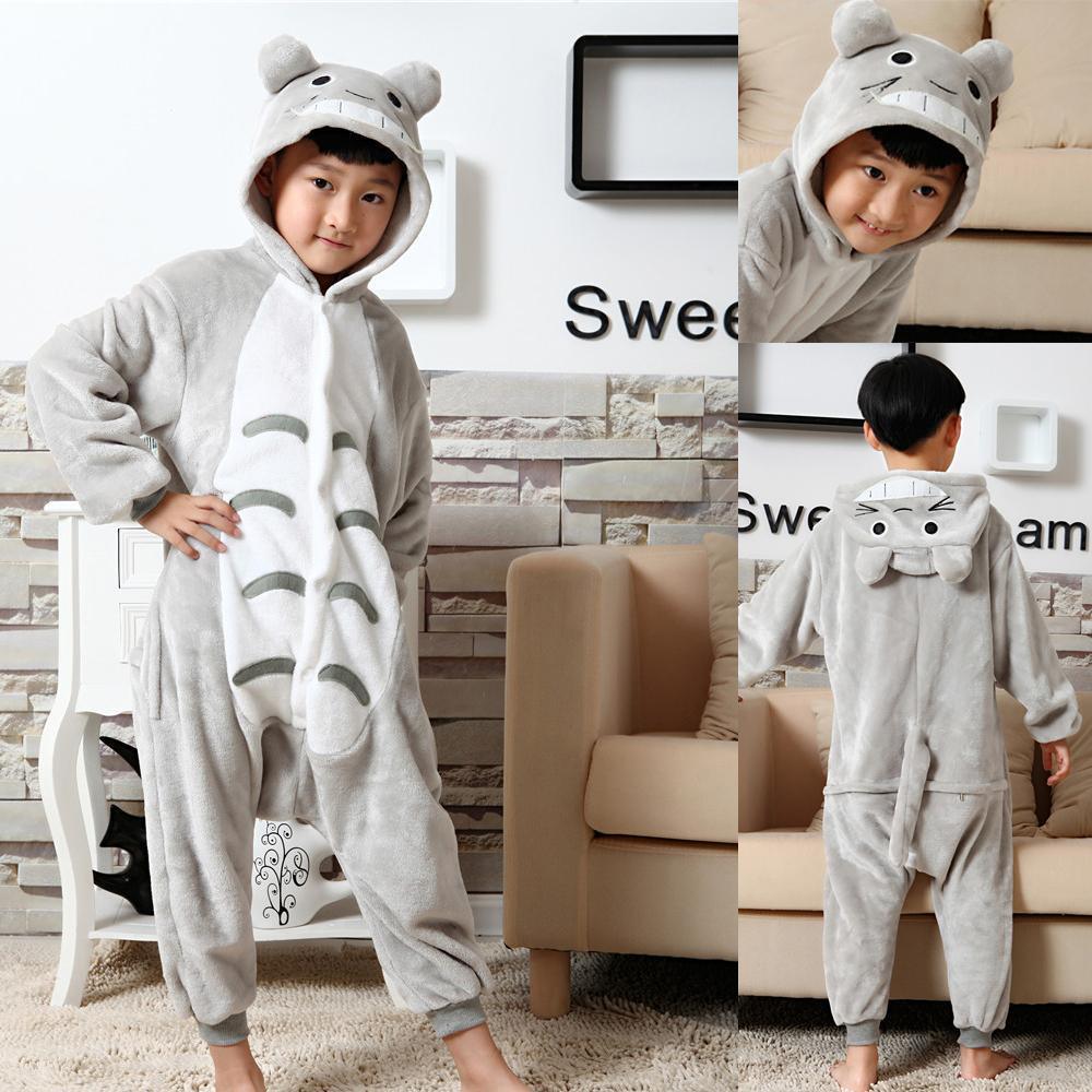 Kid Grey Totoro Kids Onesies Pajamas Winter Kigurumi Costume - Pajamasbuy