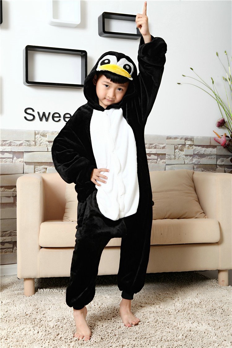 BuyKids Black Penguin Kigurumi Pajamas Animal Onesies costume Now Cheaper With 3 - 5 Days Ship - PajamasBuy