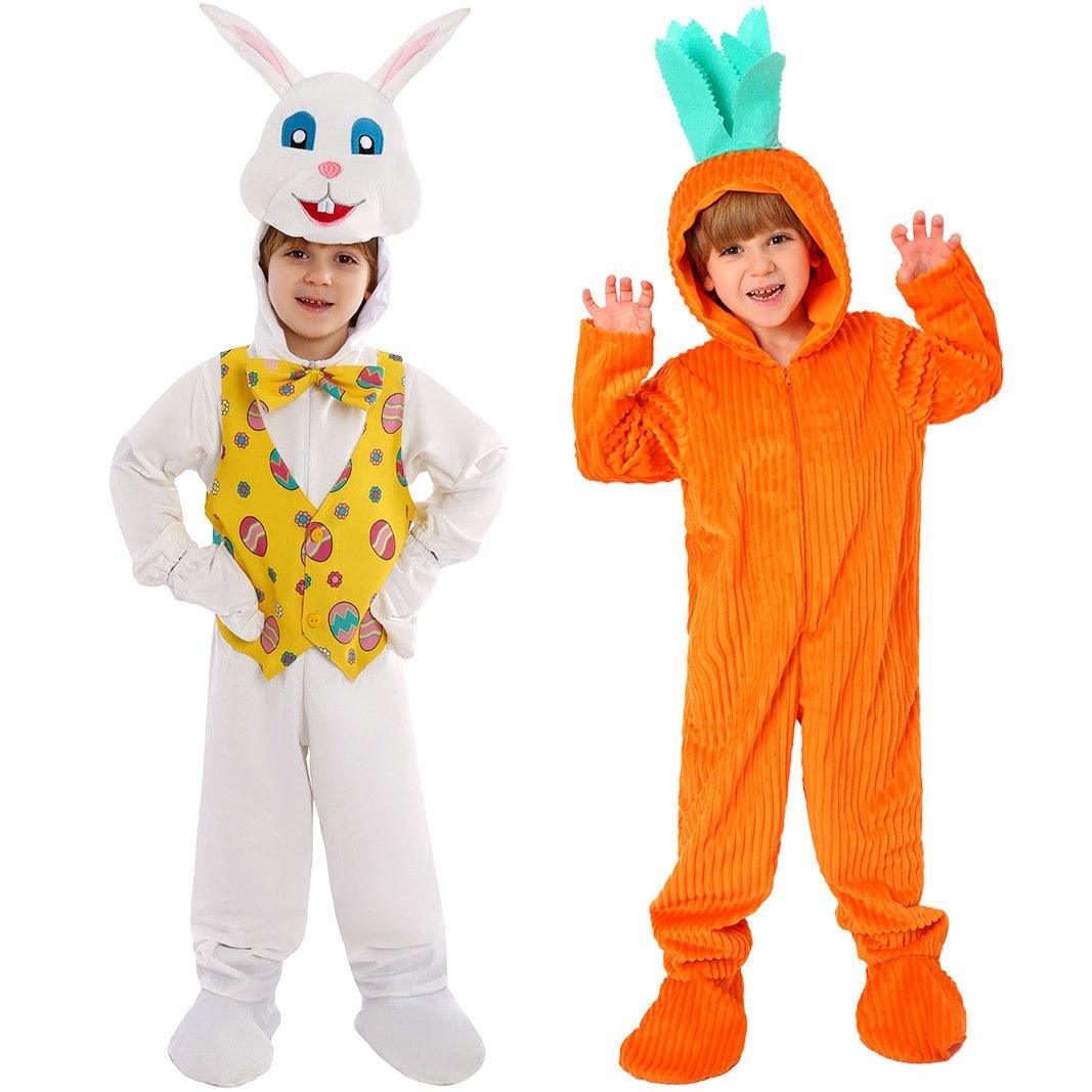 Kids Children White Rabbit Bunny Carrot Party Cosplay Halloween Easter Costume - Pajamasbuy