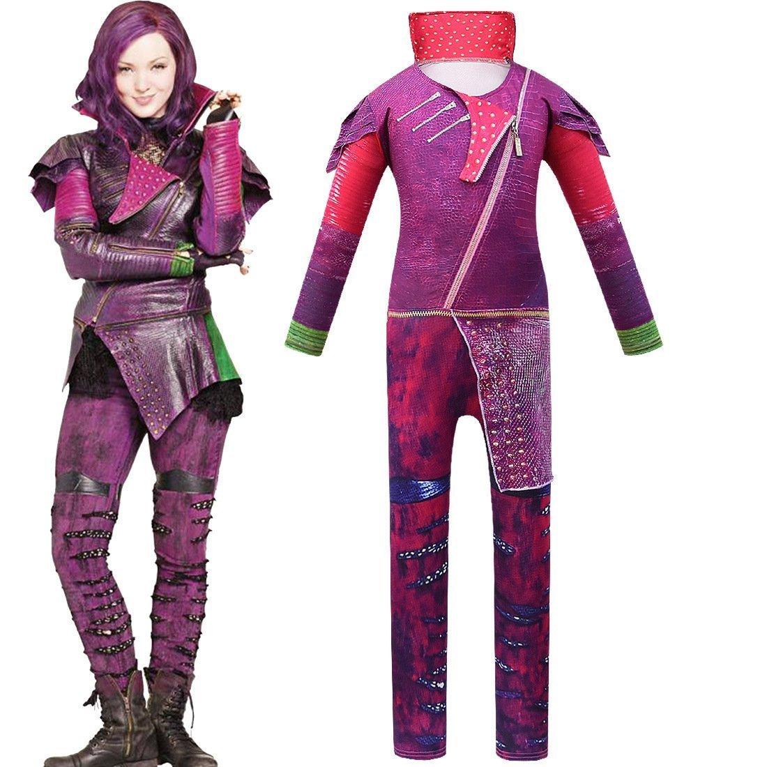 Kids Descendants Mal Cosplay Zentai Suit Costume Children Jumpsuit Bodysuit Outfits - Pajamasbuy