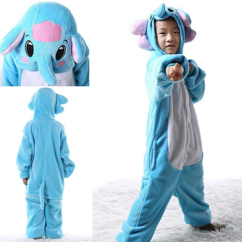 Kids Elephant Dumbo Onesies Hoodie Pajamas Kigurumi Costume - Pajamasbuy