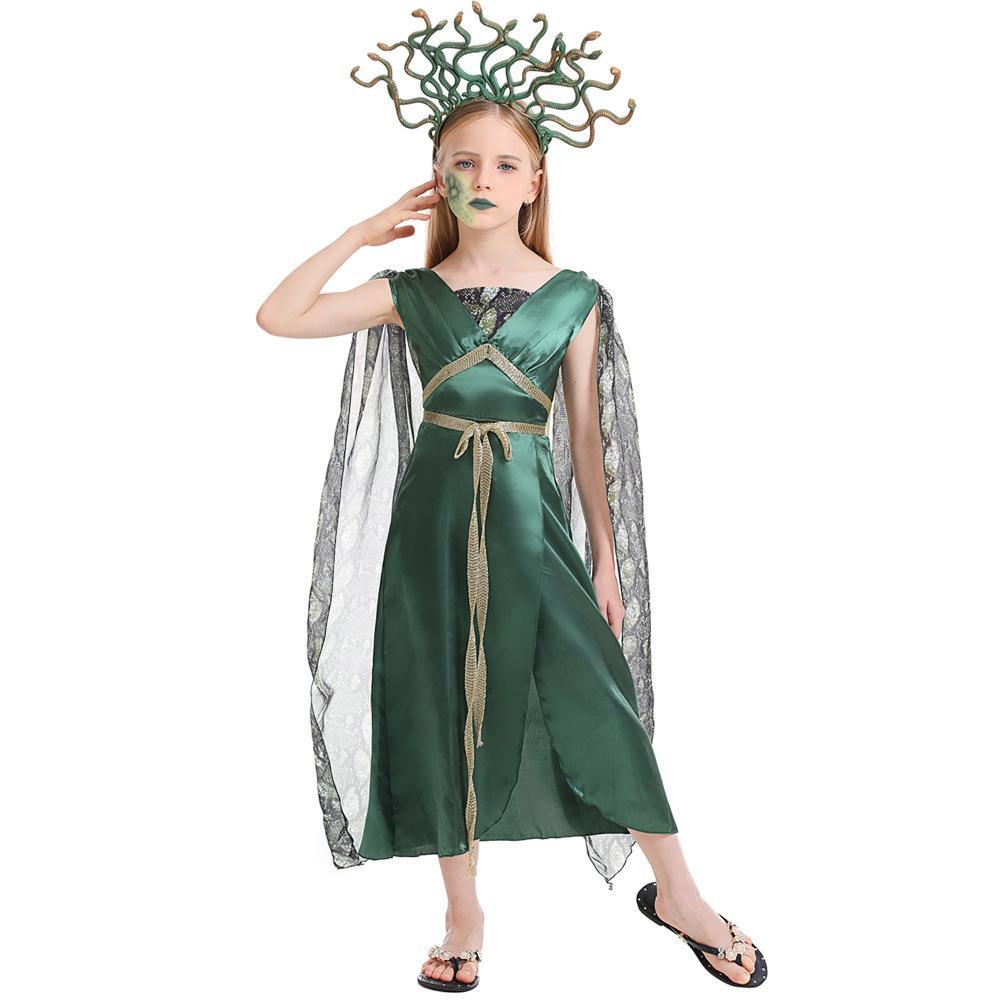 BuyKids Greek mythology blue Medusa Gorgon cosplay Halloween costume Now Cheaper With 3 - 5 Days Ship - PajamasBuy