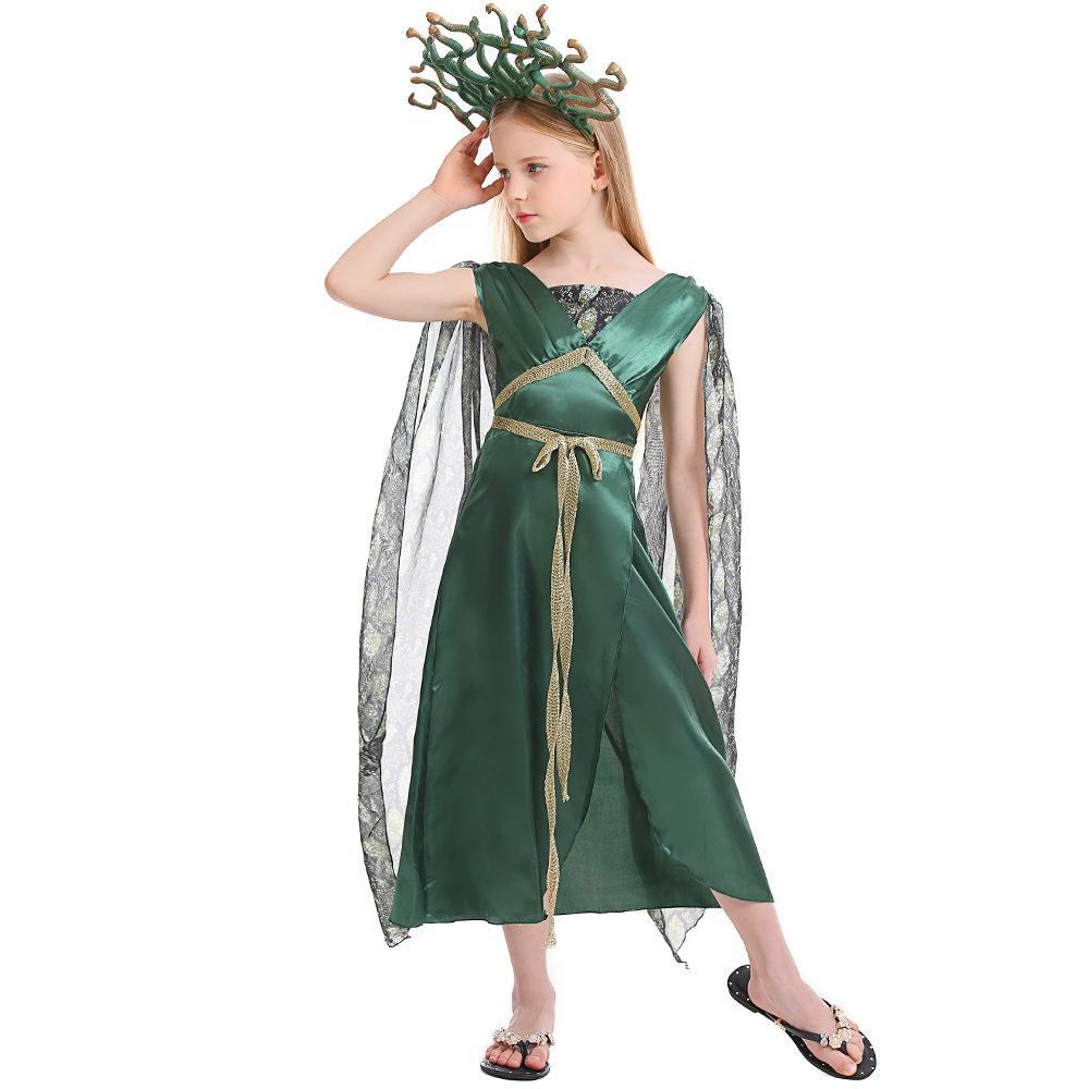 BuyKids Greek mythology blue Medusa Gorgon cosplay Halloween costume Now Cheaper With 3 - 5 Days Ship - PajamasBuy