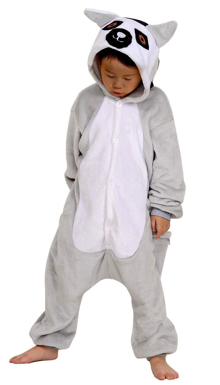 BuyKids Long Tail Lemur Kigurumi Pajamas Onesies Costume Now Cheaper With 3 - 5 Days Ship - PajamasBuy