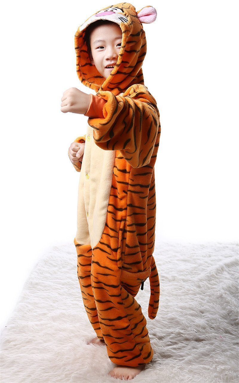 BuyKids Onesies Hoodie Tigger Animal Pajamas Kigurumi Costume Now Cheaper With 3 - 5 Days Ship - PajamasBuy