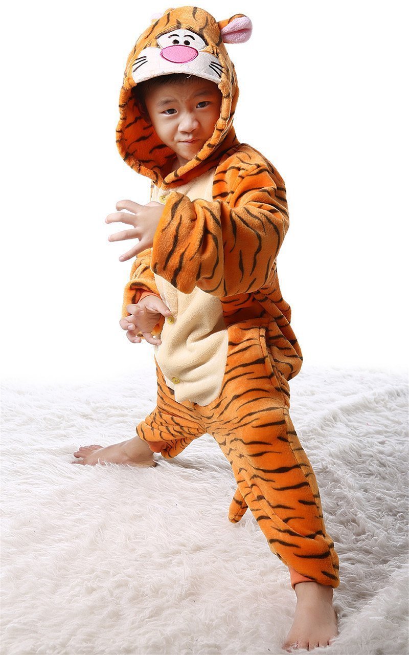 BuyKids Onesies Hoodie Tigger Animal Pajamas Kigurumi Costume Now Cheaper With 3 - 5 Days Ship - PajamasBuy