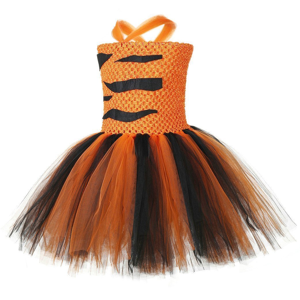 BuyKids Tiger Costume Tutu Dress with Ears Headband Bow tie Tail 4pcs Set Now Cheaper With 3 - 5 Days Ship - PajamasBuy