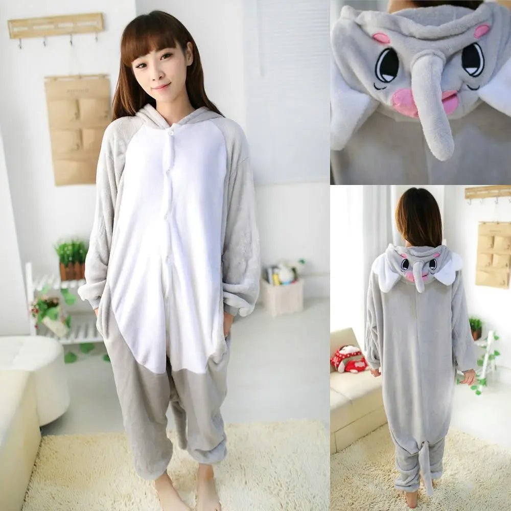 BuyKigurumi Animal Elephant Onesies Pajamas Cosplay Costumes Now Cheaper With 3 - 5 Days Ship - PajamasBuy