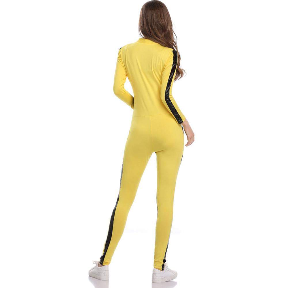 BuyKill Bill Cosplay Costume Yellow Bodycon Jumpsuit Motorcycle Night Club Racer Zentai Suits for Women Now Cheaper With 3 - 5 Days Ship - PajamasBuy