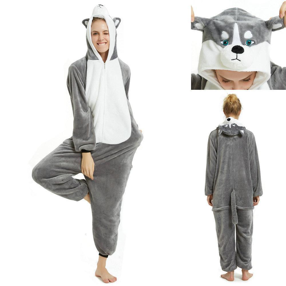 BuyLong - haired Husky Dog Kigurumi Onesies Pajamas Costume Now Cheaper With 3 - 5 Days Ship - PajamasBuy