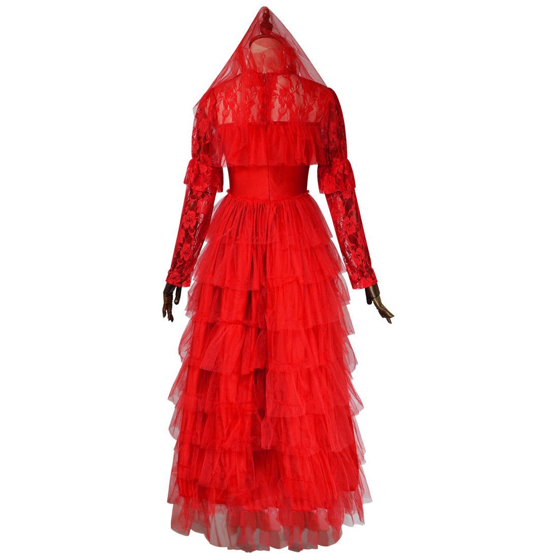 BuyLydia Deetz Wedding Red Dress Beetlejuice Costume For Women Halloween Now Cheaper With 3 - 5 Days Ship - PajamasBuy