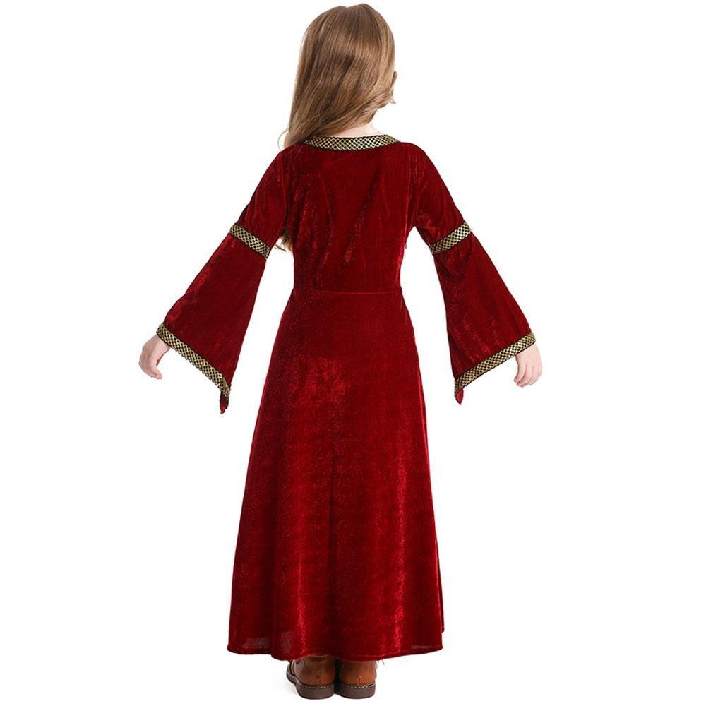 medieval fancy dress Costume Girls Children long dress with trumpet sleeves - Pajamasbuy