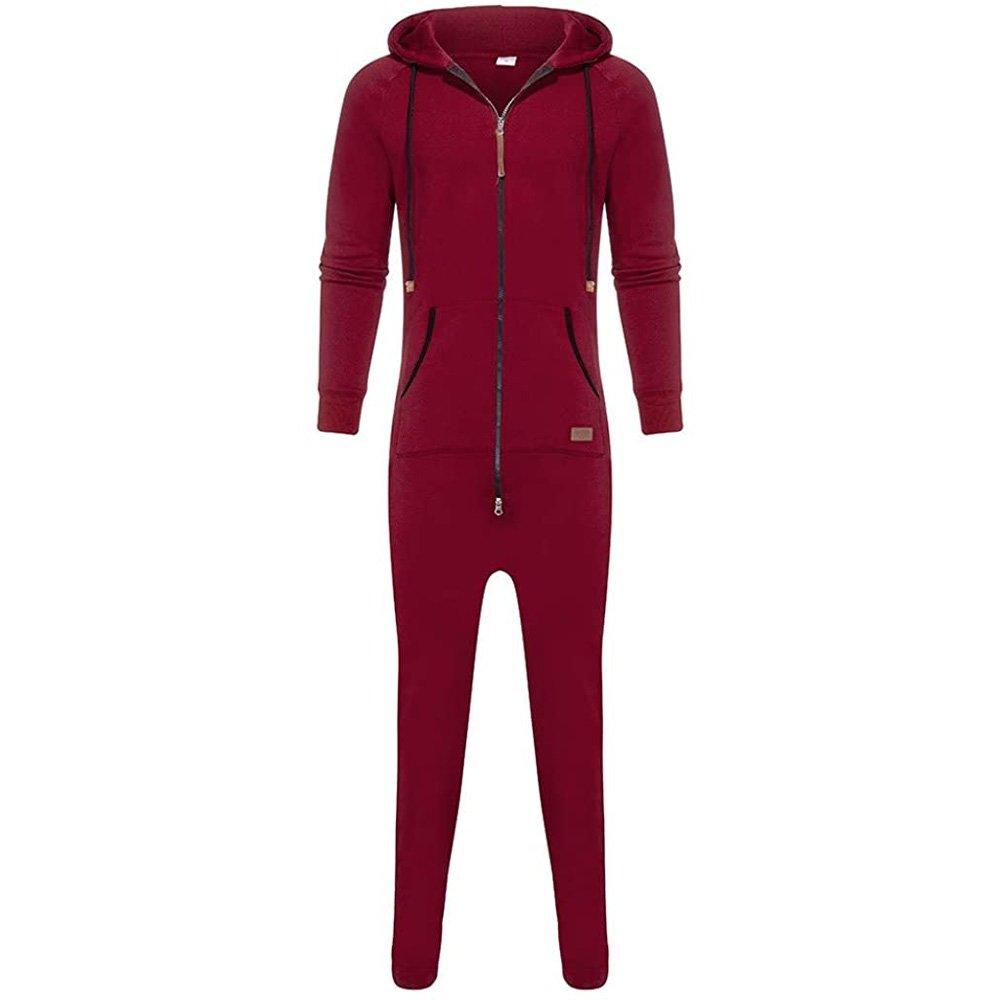 BuyMens Christmas Hooded Zip jumpsuits onesies One Piece Overalls Tracksuit with Pockets Now Cheaper With 3 - 5 Days Ship - PajamasBuy