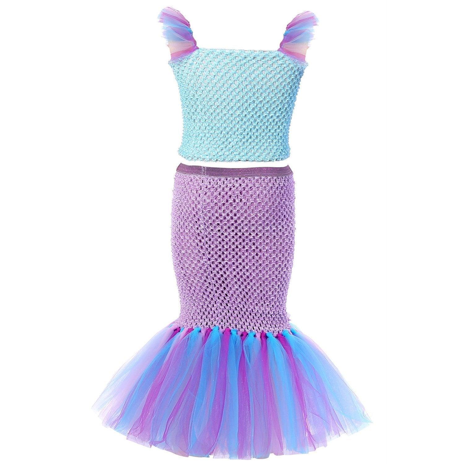 Mermaid Princess Costume Kids Girls Cosplay Party Tutu Dress Halloween Outfit - Pajamasbuy