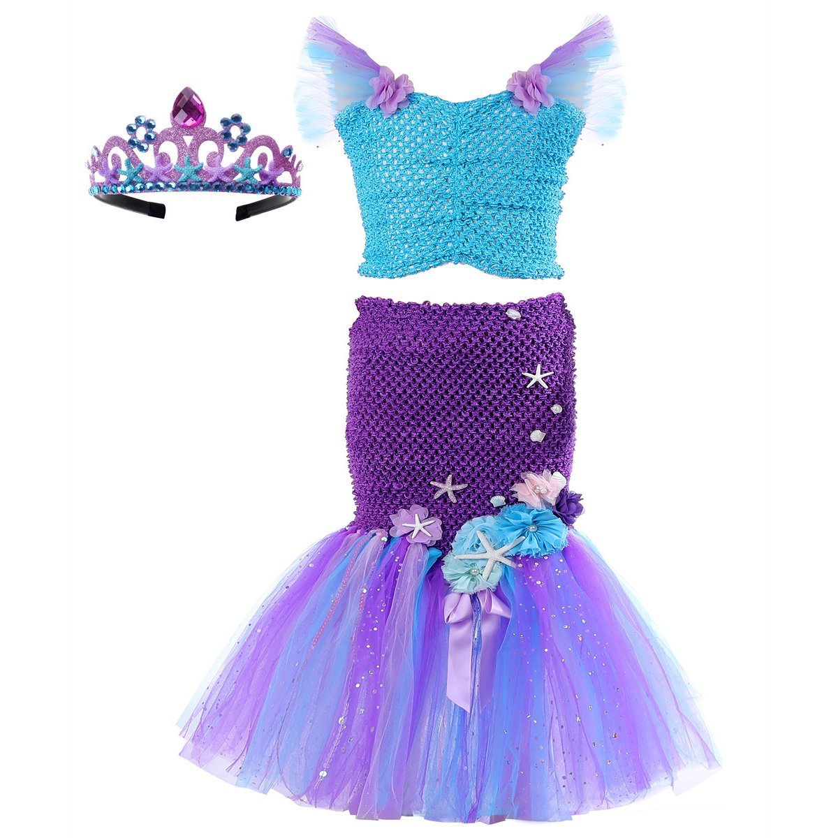 BuyMermaid Princess Costume Kids Girls Cosplay Party Tutu Dress Halloween Outfit Now Cheaper With 3 - 5 Days Ship - PajamasBuy