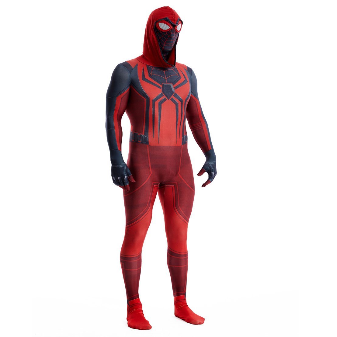 BuyMiles Morales Crimson Cowl Spider Man Costume Red Cape Halloween Cosplay for Kids and Adults Now Cheaper With 3 - 5 Days Ship - PajamasBuy