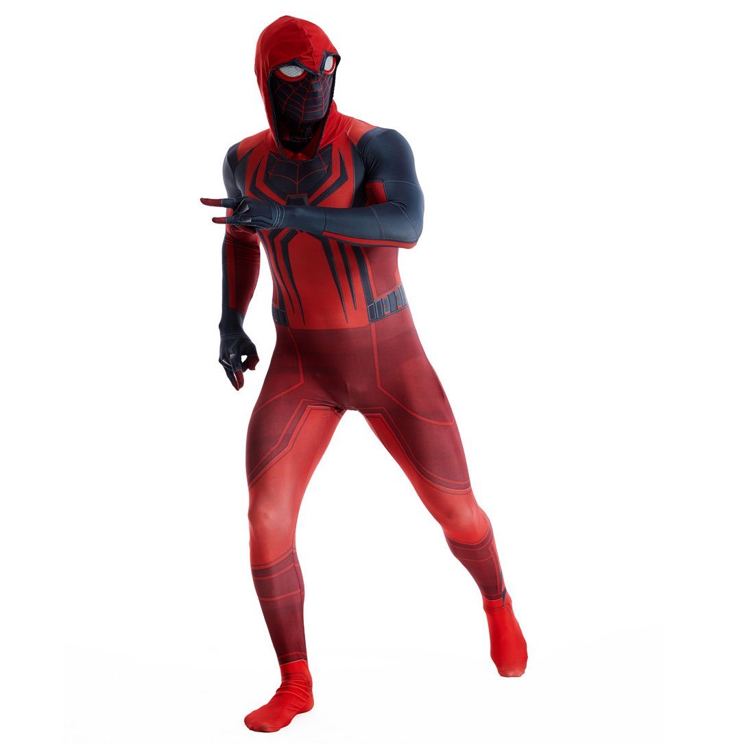 BuyMiles Morales Crimson Cowl Spider Man Costume Red Cape Halloween Cosplay for Kids and Adults Now Cheaper With 3 - 5 Days Ship - PajamasBuy