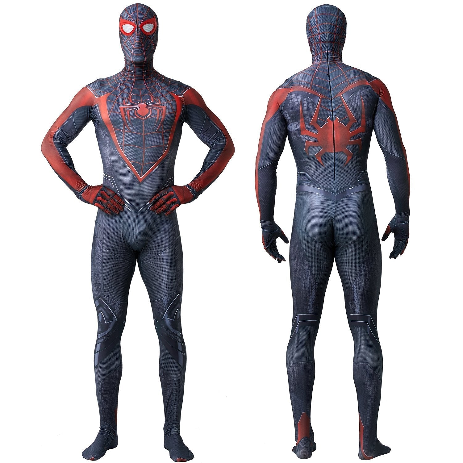 BuyMiles Morales Spider - Man 2 Black Cosplay Jumpsuit for Adults and Kids Now Cheaper With 3 - 5 Days Ship - PajamasBuy