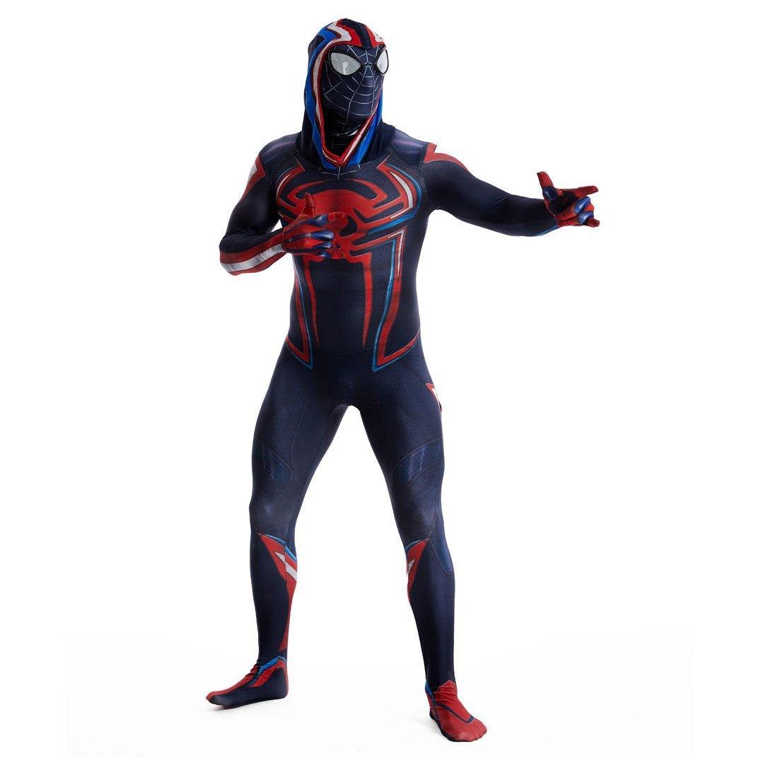 Miles Morales Spider Man 2099 Costume Ultimate Cosplay PS5 Jumpsuit for Kids and Adults - Pajamasbuy