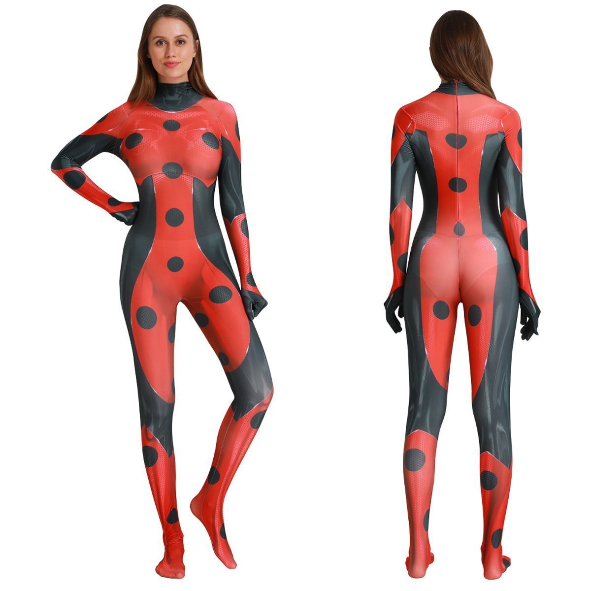 BuyMrBug Female Halloween Cosplay Miraculous Ladybug Costume Zentai Bodysuit Now Cheaper With 3 - 5 Days Ship - PajamasBuy