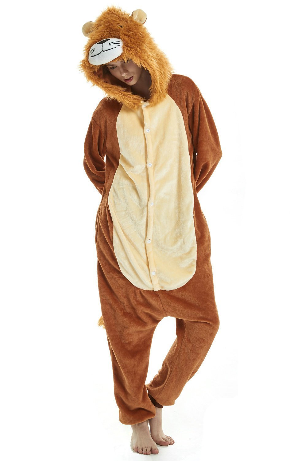 BuyNew Lion Kigurumi Onesies Pajamas For Adult Cosplay Costumes Now Cheaper With 3 - 5 Days Ship - PajamasBuy